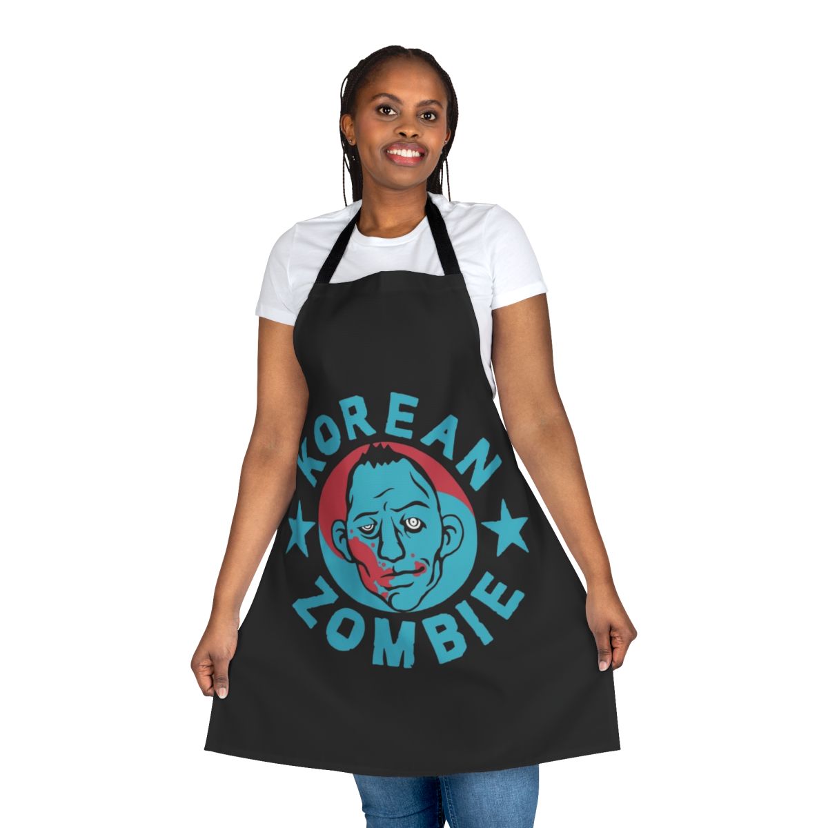 Korean Zombie inspired apron with graphic design