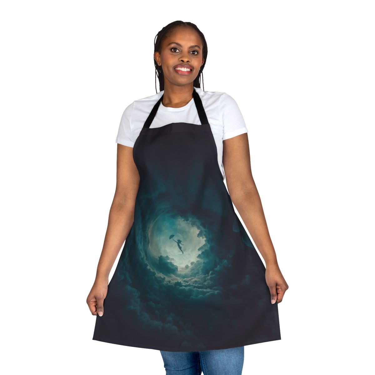 A vibrant and unique round things apron, perfect for the strong, independent woman.