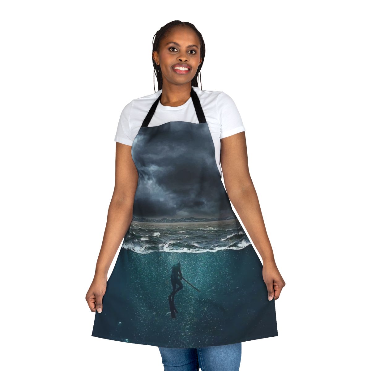 Spearfishing apron with artistic marine life design