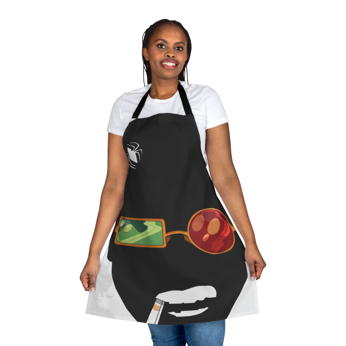 A high-quality apron featuring a spider design, perfect for fans of superhero and arachnid-themed apparel.