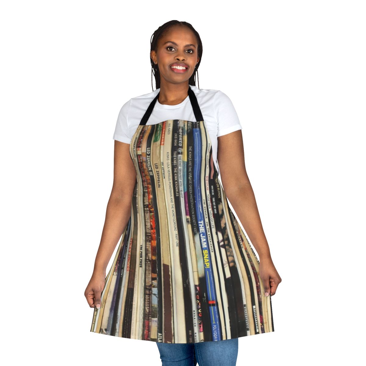 Durable, high-quality apron featuring a classic rock vinyl record design