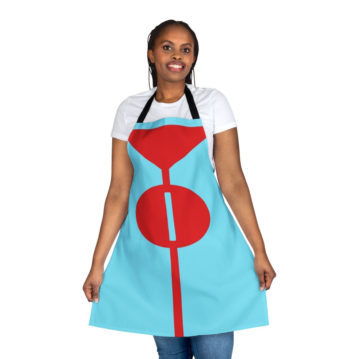 Superhero suit-inspired apron with Omni Man design