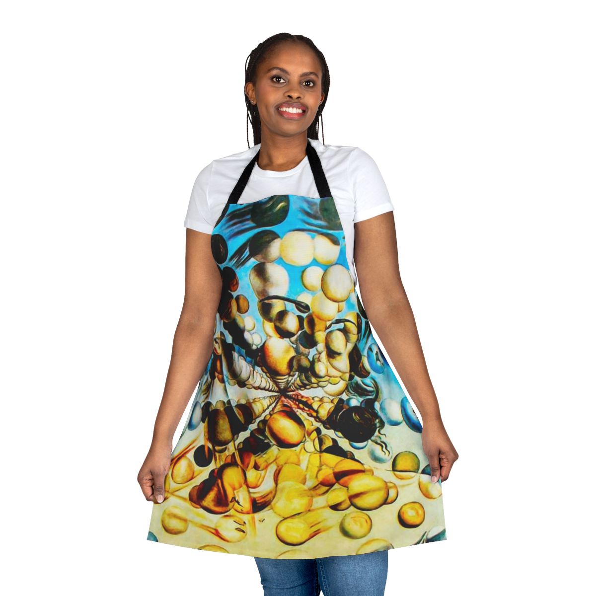 Apron featuring Salvador Dali's surreal art piece "Galatea of the Spheres"
