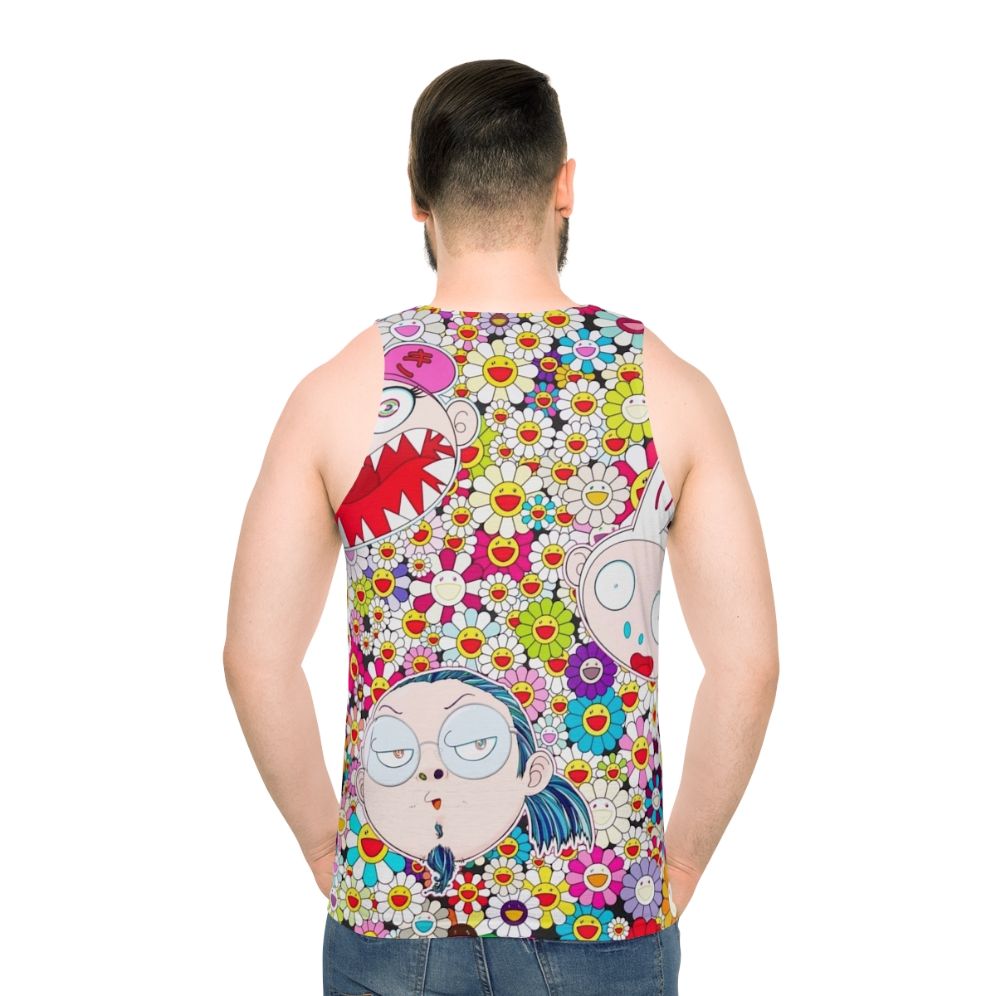 Unisex tank top featuring Takashi Murakami's iconic pop art design