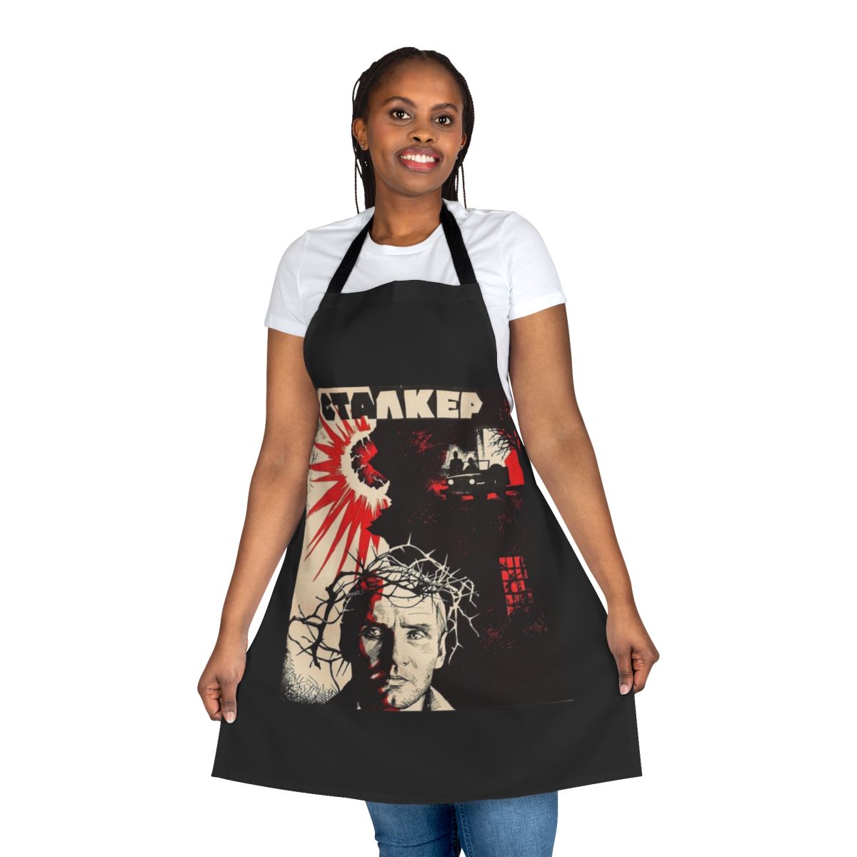 Apron featuring a design inspired by the film "Stalker" directed by Andrei Tarkovsky
