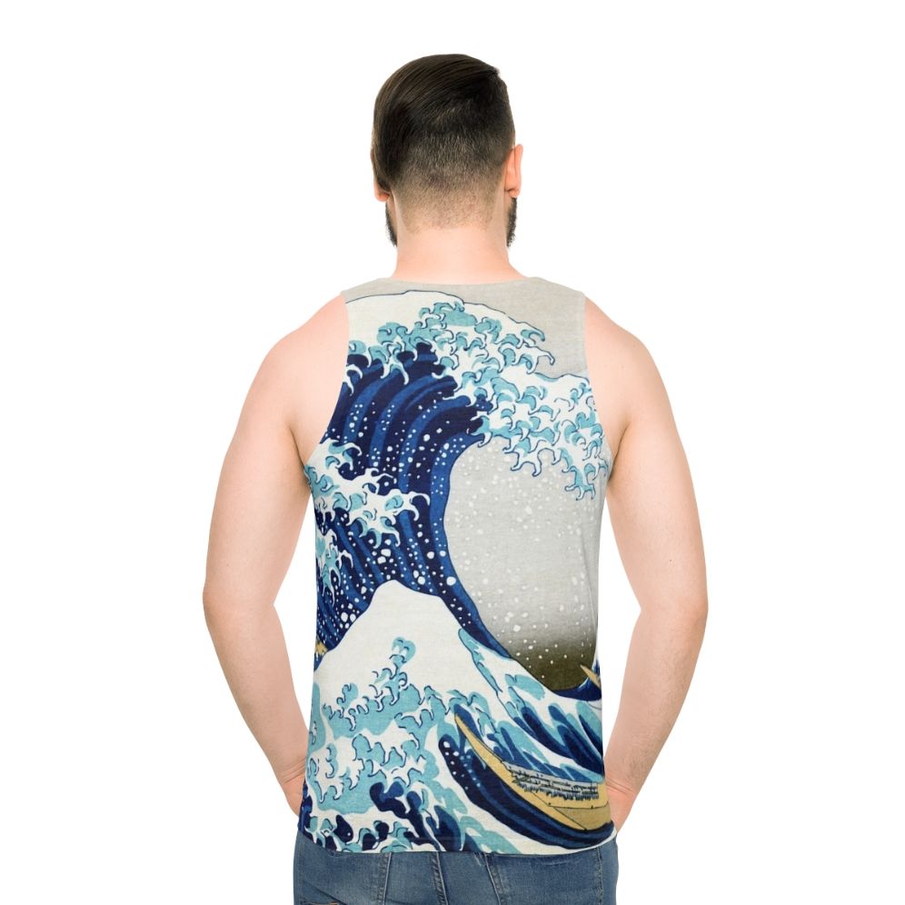 Unisex tank top featuring "The Great Wave of Kanagawa" Japanese art design