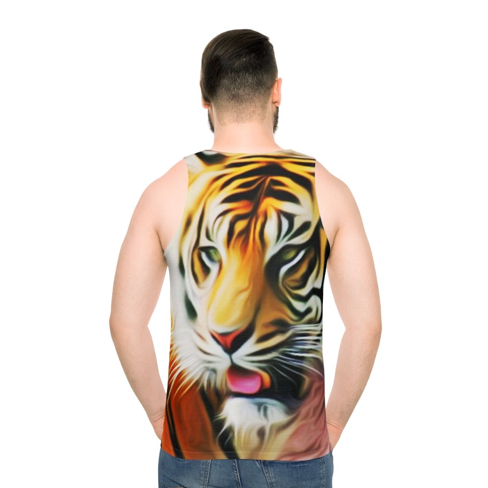 Unisex tank top with a graphic tiger design