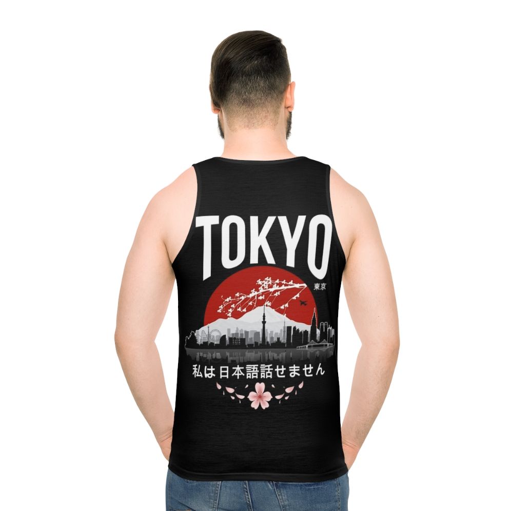 Tokyo Unisex Tank Top featuring "I Don't Speak Japanese" design