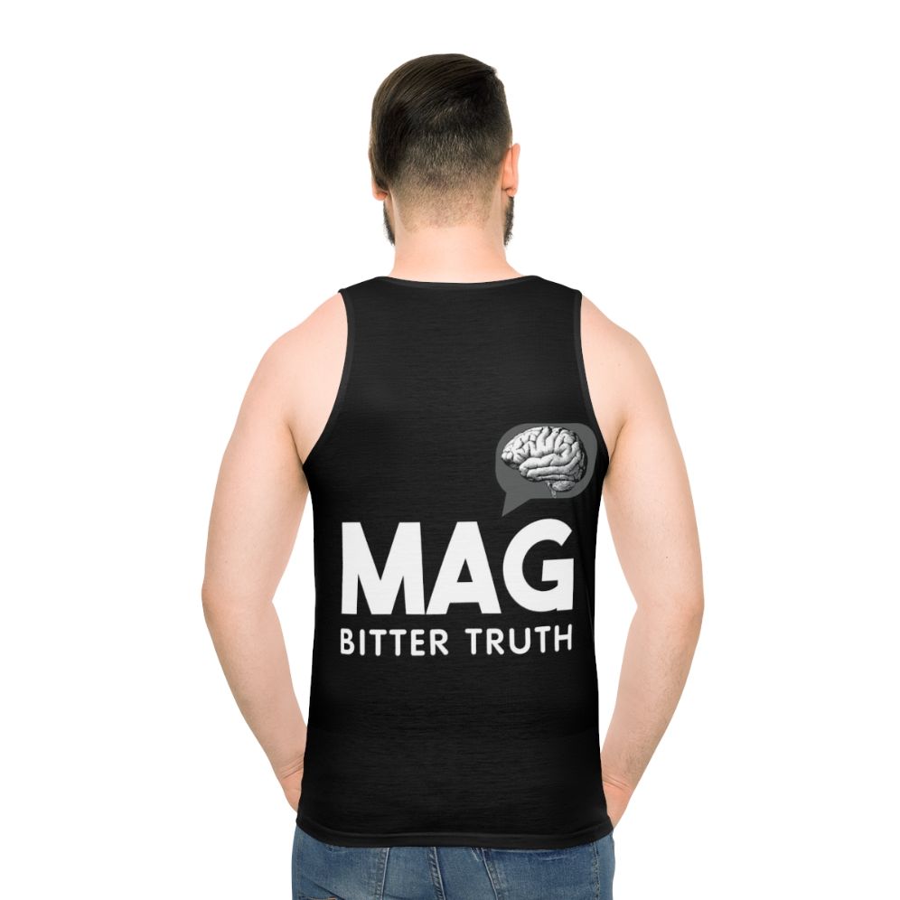 Trendy unisex tank top with graphic design