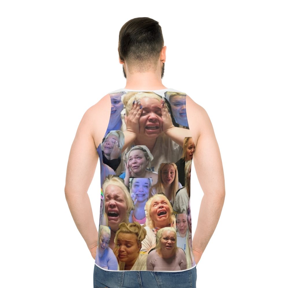 Trisha Paytas inspired unisex tank top with crying meme design