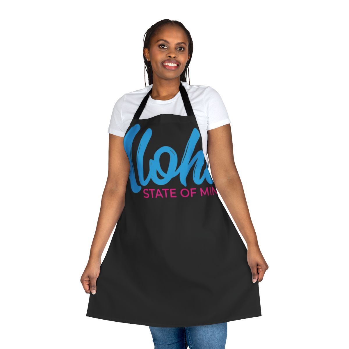 Aloha state of mind graphic design on a stylish island-inspired apron
