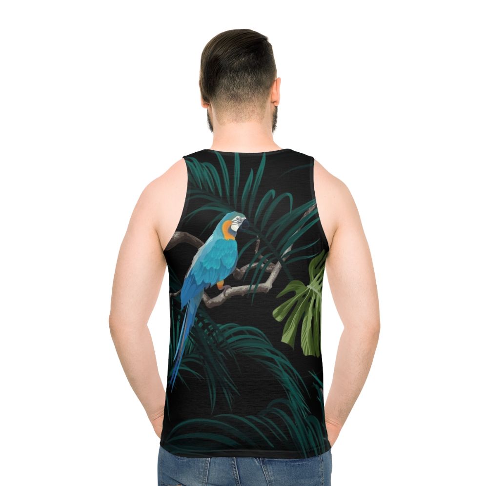 Tropical floral unisex tank top with monstera leaves pattern