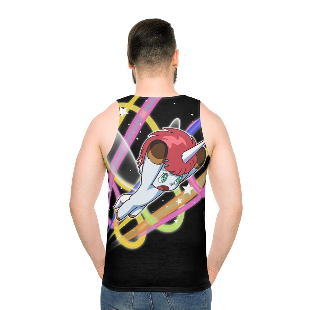 Unicorn unisex tank top with flying pegasus design