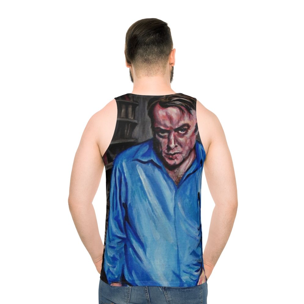 Unisex atheist tank top with 'The Hitch' design