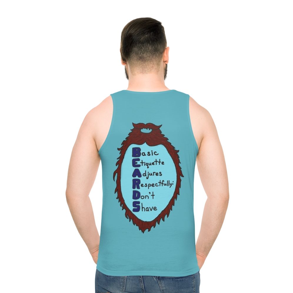 Unisex tank top with acrostic poem celebrating beards