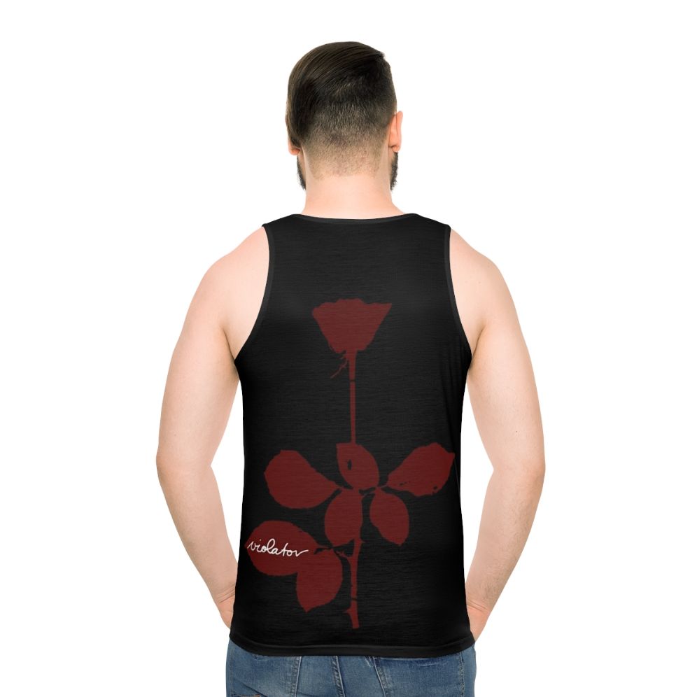 Unisex best friend 80s music tank top with rose design