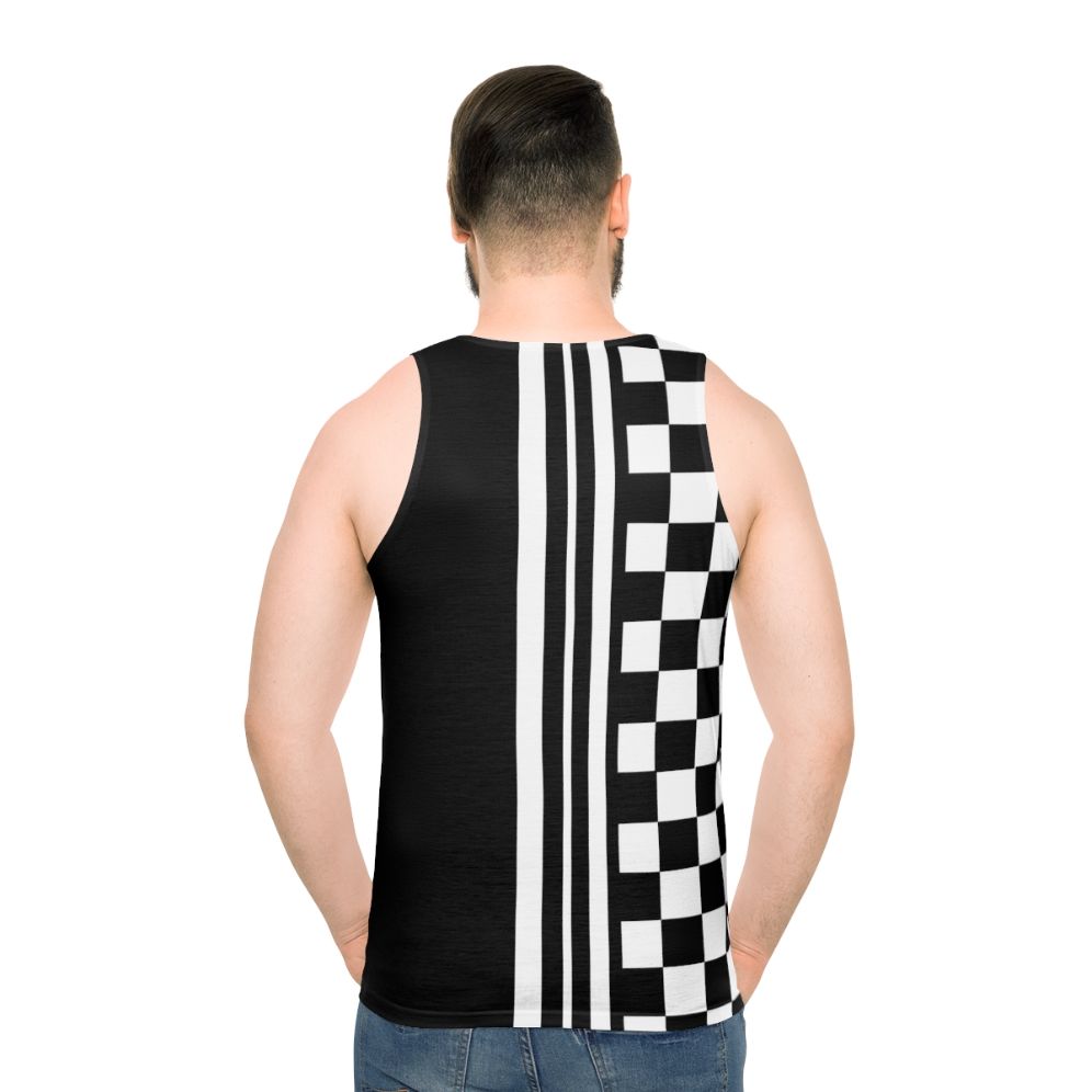 Unisex black and white ska inspired tank top