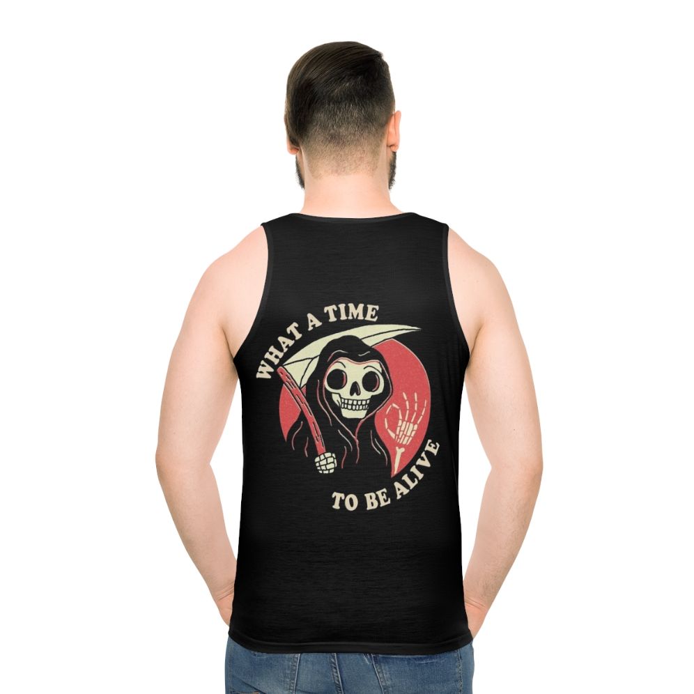 Unisex "What A Time To Be Alive" Grim Reaper Retro Tank Top