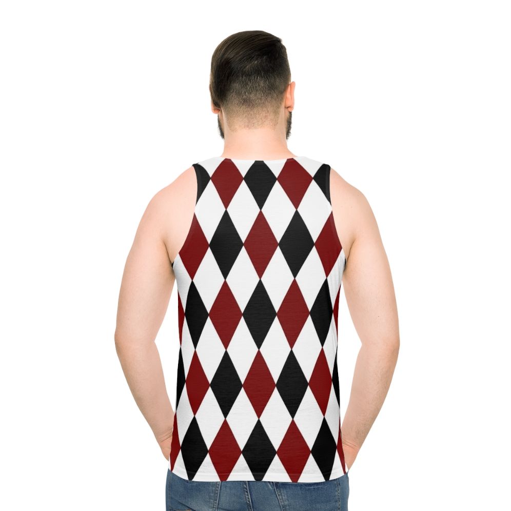 Unisex harlequin diamond pattern tank top