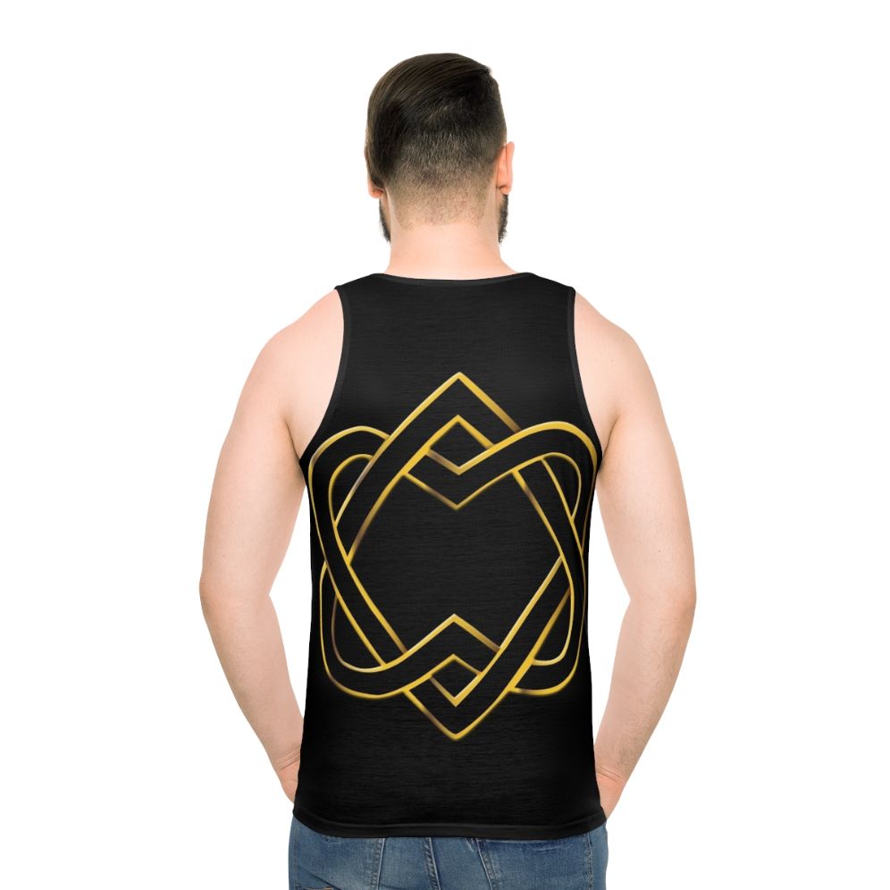 Unisex tank top with heart design and celtic knot art