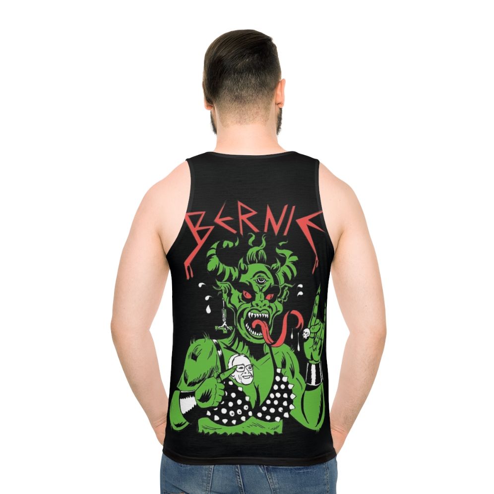 Unisex tank top with 'In League With Bernie' design