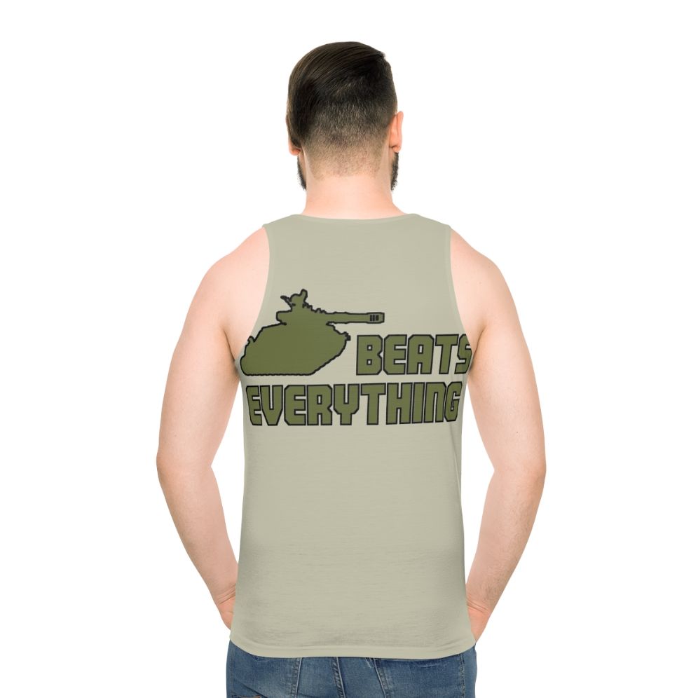 Unisex military sci-fi gaming graphic tank top