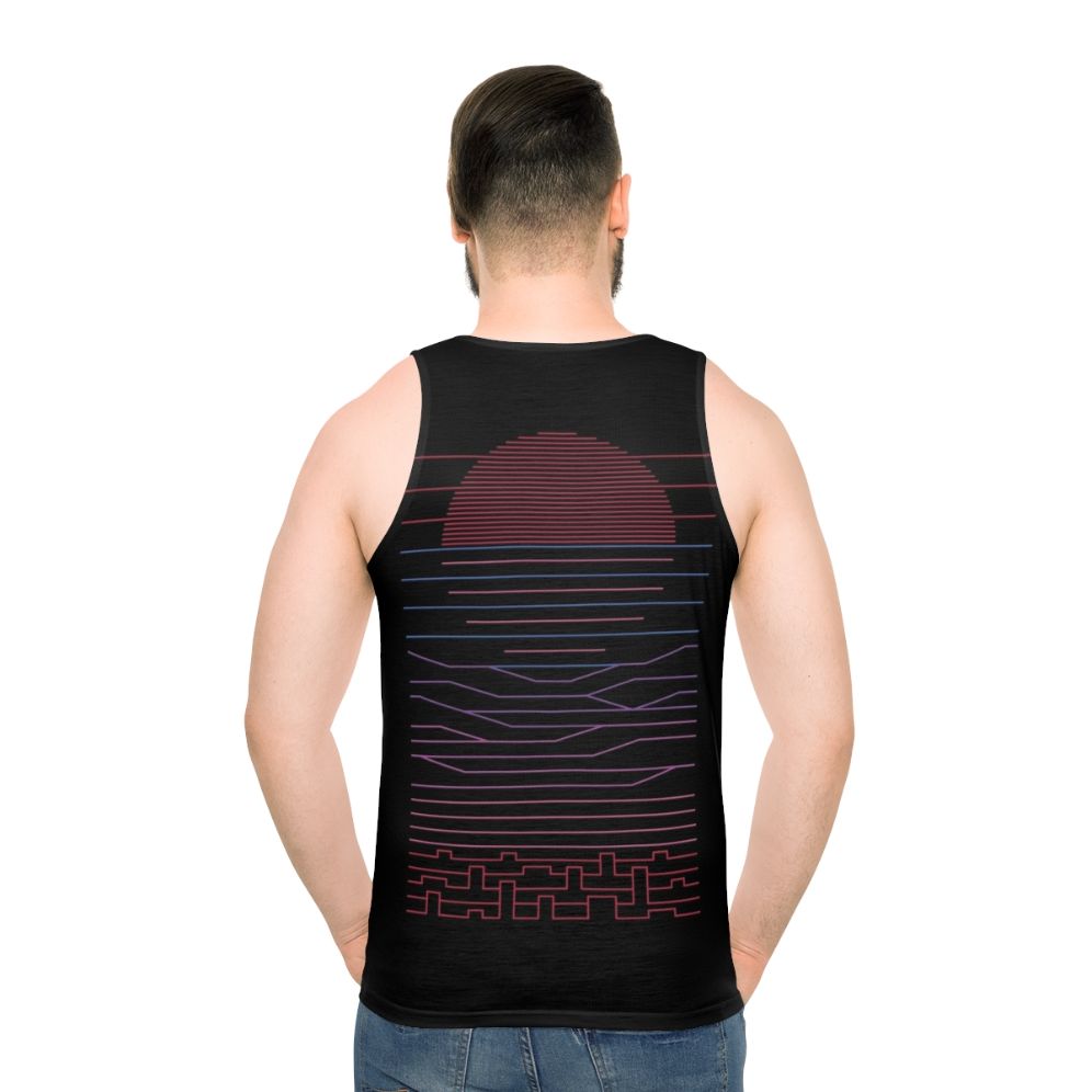 Unisex minimalist art tank top with landscape design