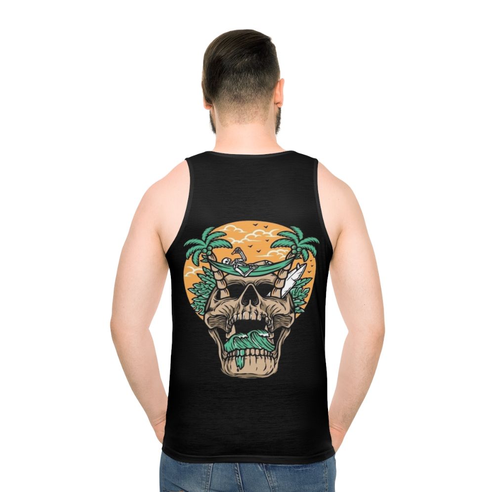 Unisex modern design tank top for kneeboarding and surf art fans