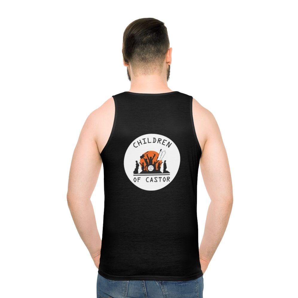 Unisex sci-fi tank top with Cruise of the Gods design