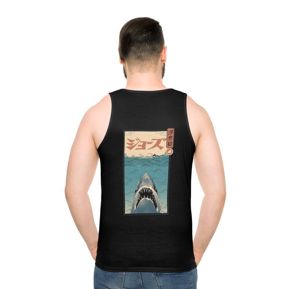 Unisex shark ukiyo e tank top