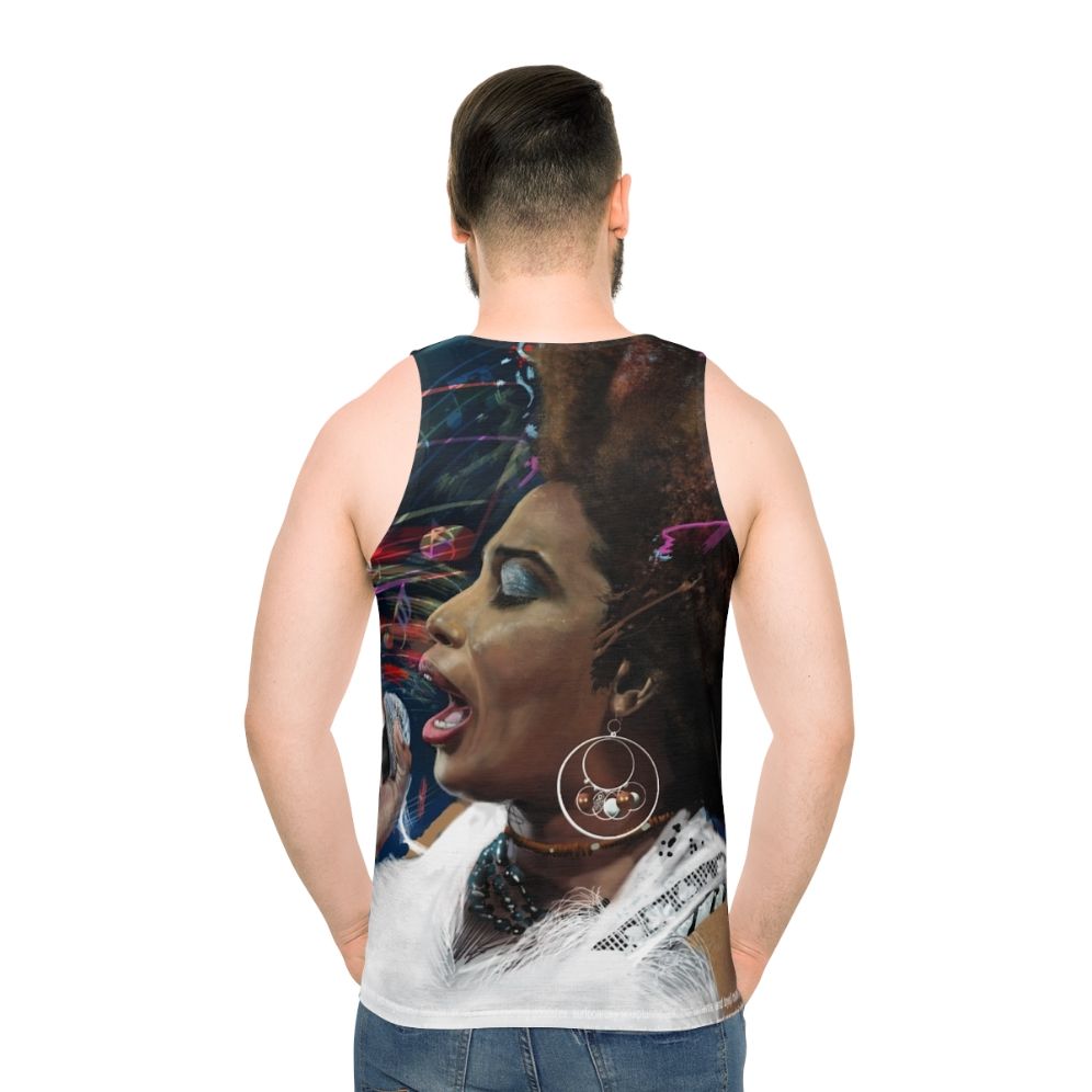 Unisex striped graphic tank top