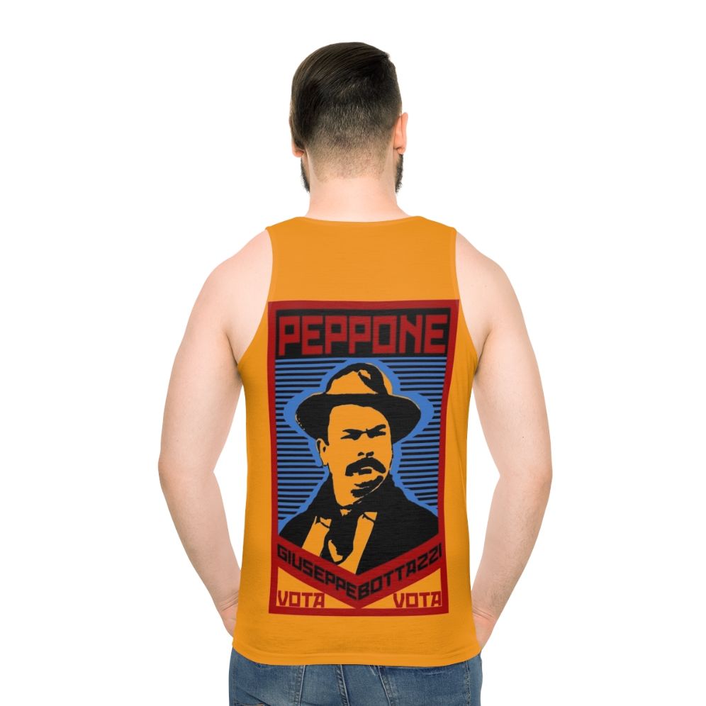 Unisex tank top with "Vota Giuseppe Bottazzi Peppone" Italian comedy quotes