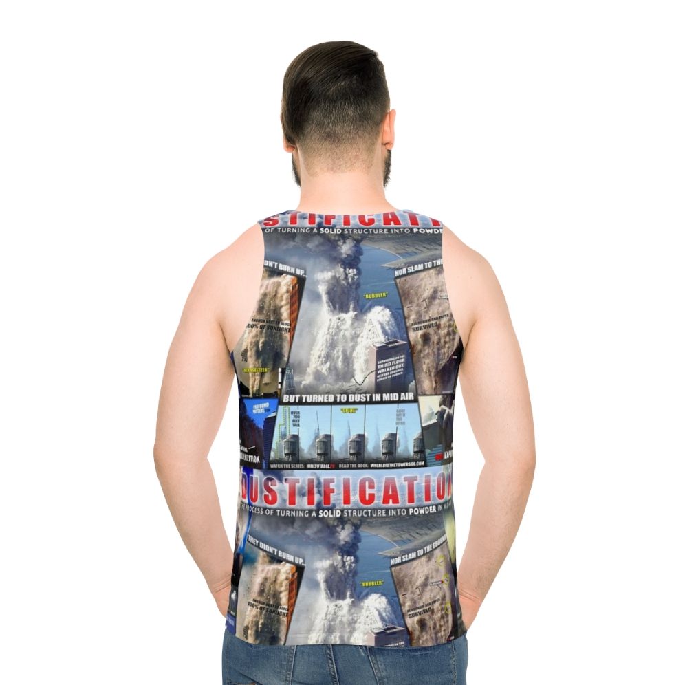 Unisex tank top with 9/11 conspiracy documentary evidence