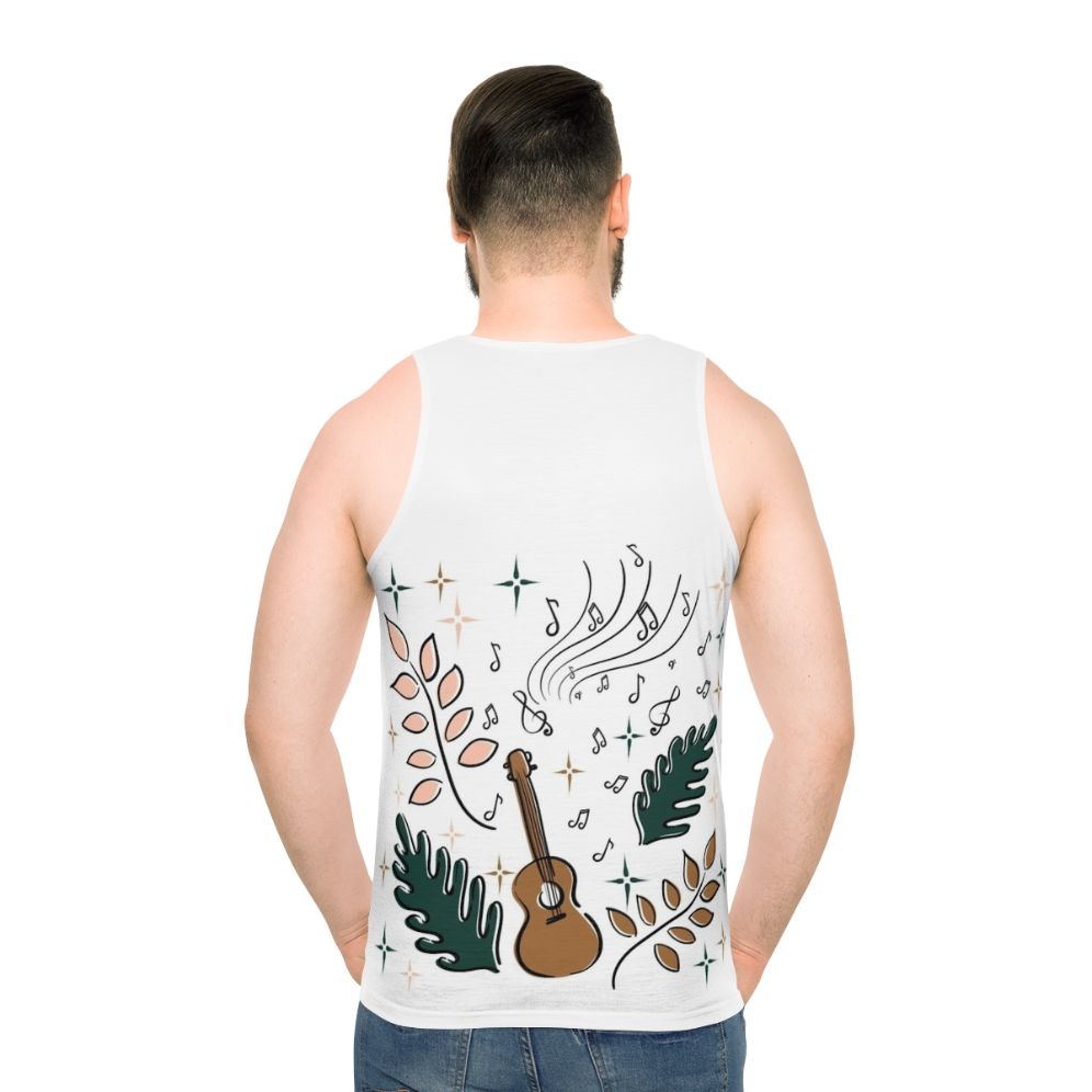 Unisex ukulele tank top with nature-inspired design