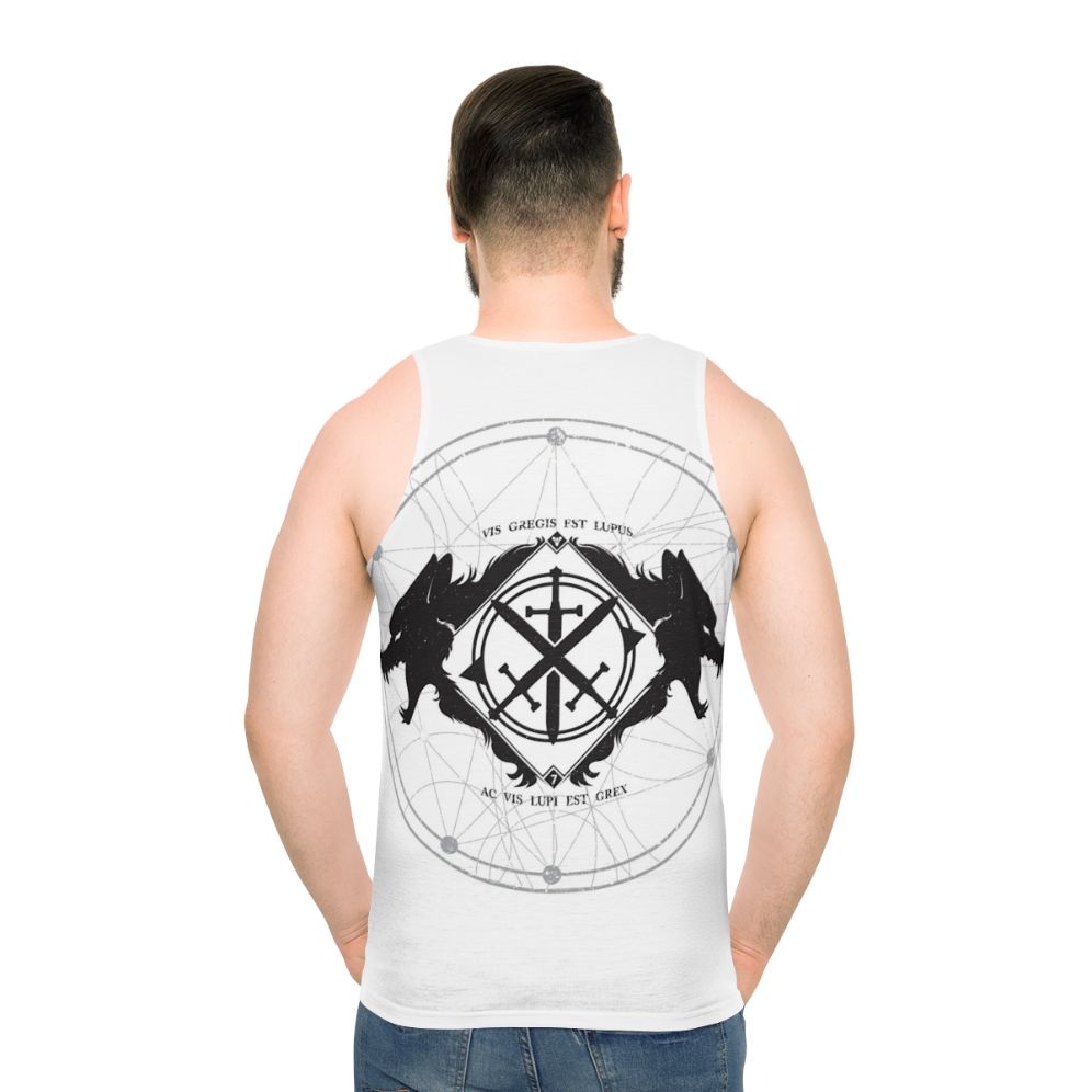 Unisex Tank Top with Minimalist Wolf Design for Destiny Fans