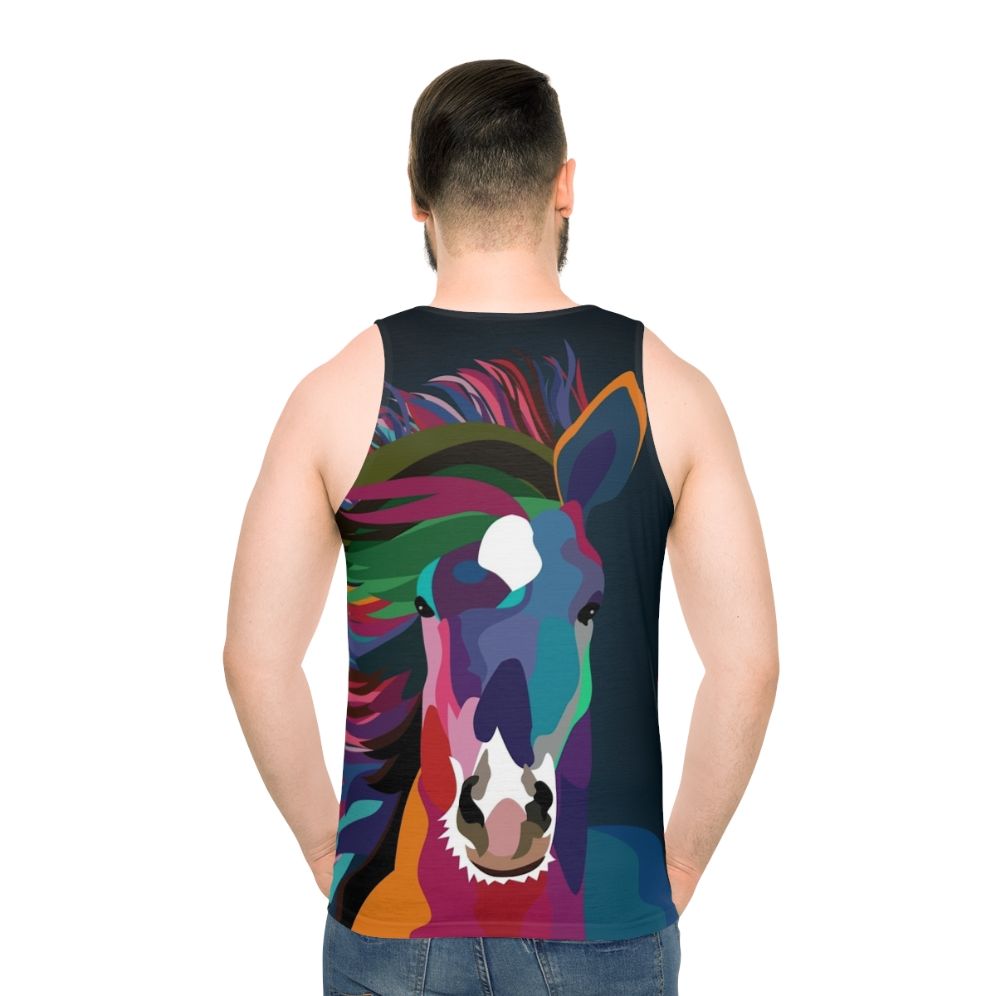 Vibrant abstract horse running unisex tank top