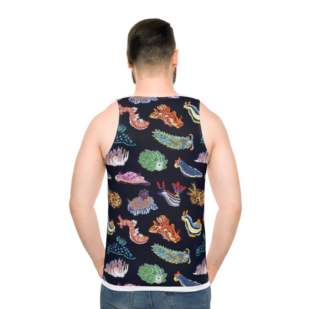 Colorful unisex tank top with nudibranch sea slug design