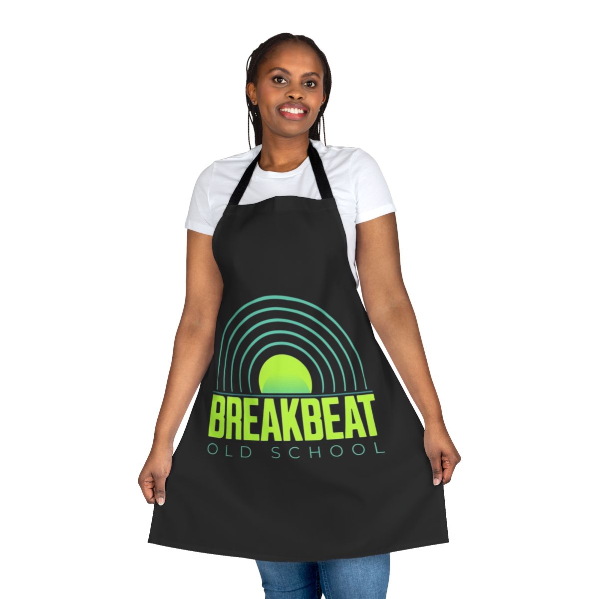 Breakbeat old school inspired lime blue apron