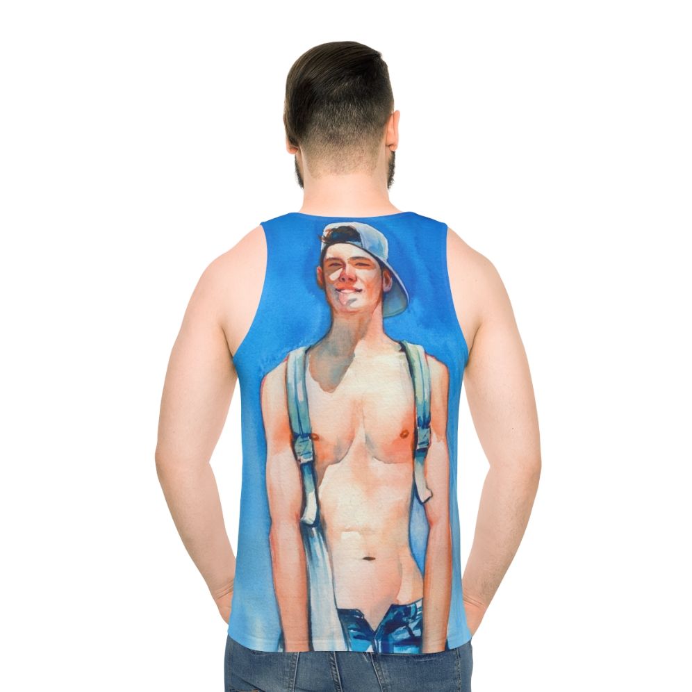 Watercolor painting unisex tank top