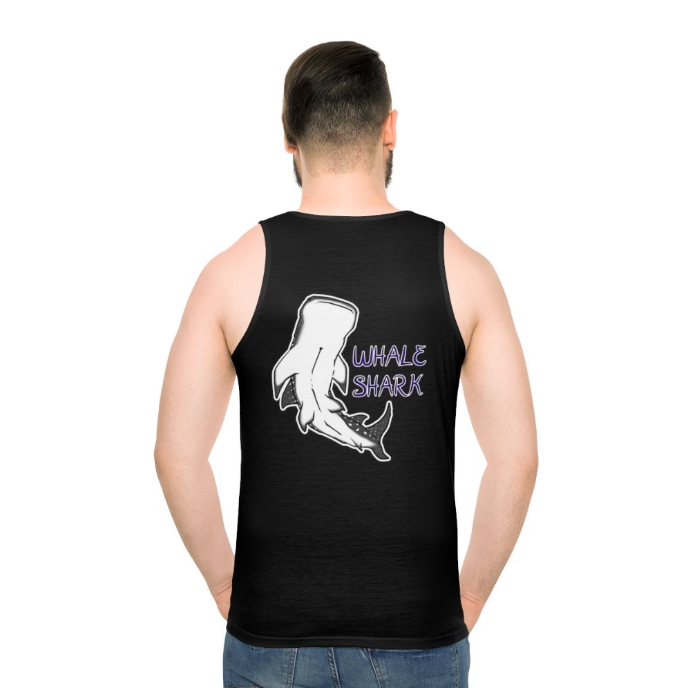 Whale shark unisex tank top with purple and blue design