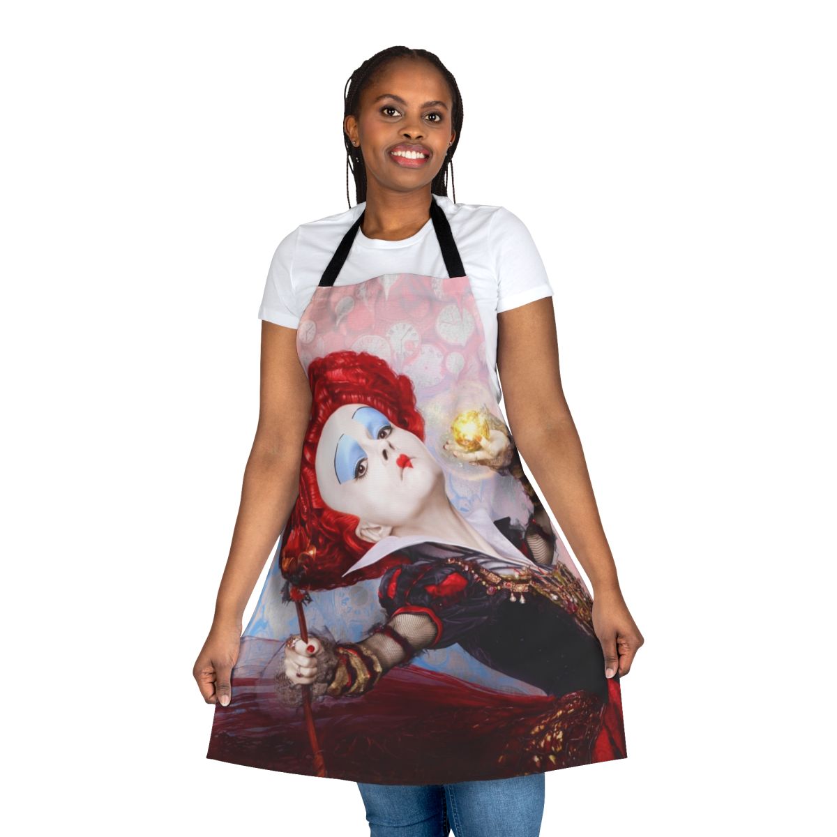 Red Queen Apron with Alice in Wonderland Inspired Design
