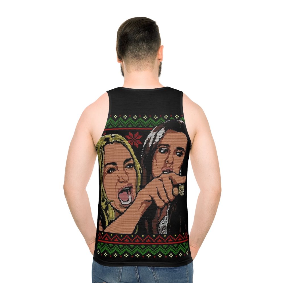 Woman Yelling at Cat Meme Ugly Sweater Unisex Tank Top