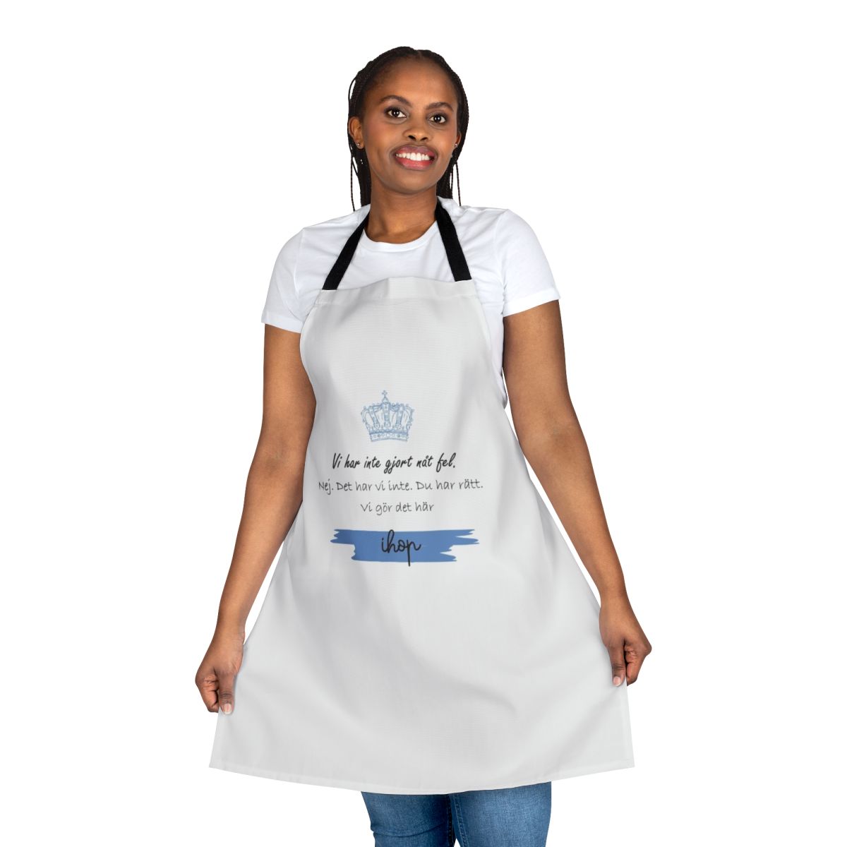 Young Royals-inspired apron featuring a line art design of Prince Wilhelm and Simon Eriksson