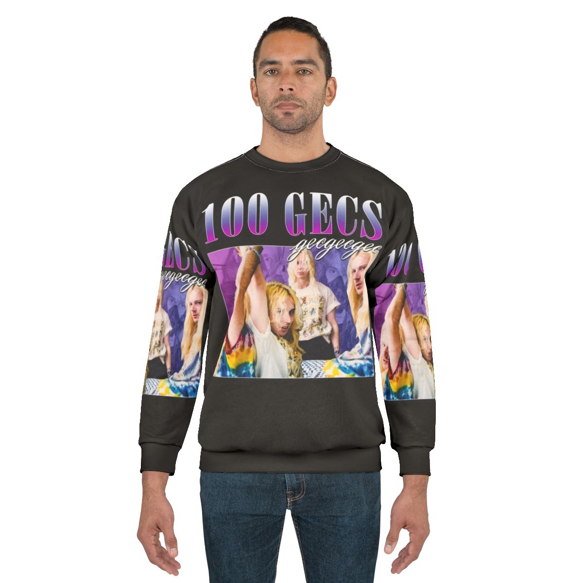 90s retro style 100 Gecs music sweatshirt