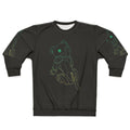 Vibrant green sweatshirt with robot dog design