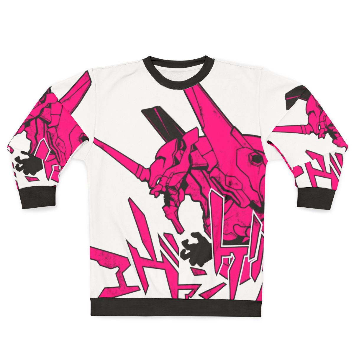 Classic Evangelion (EVA) Pink Sweatshirt with Vintage Anime Fanart Design