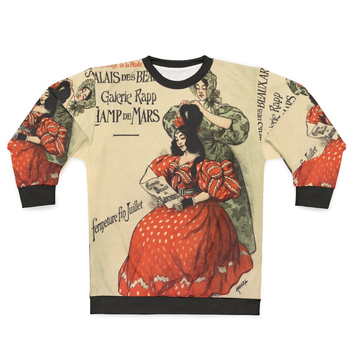 1896 National Fashion Salon Paris vintage sweatshirt featuring belle epoque historical fashion
