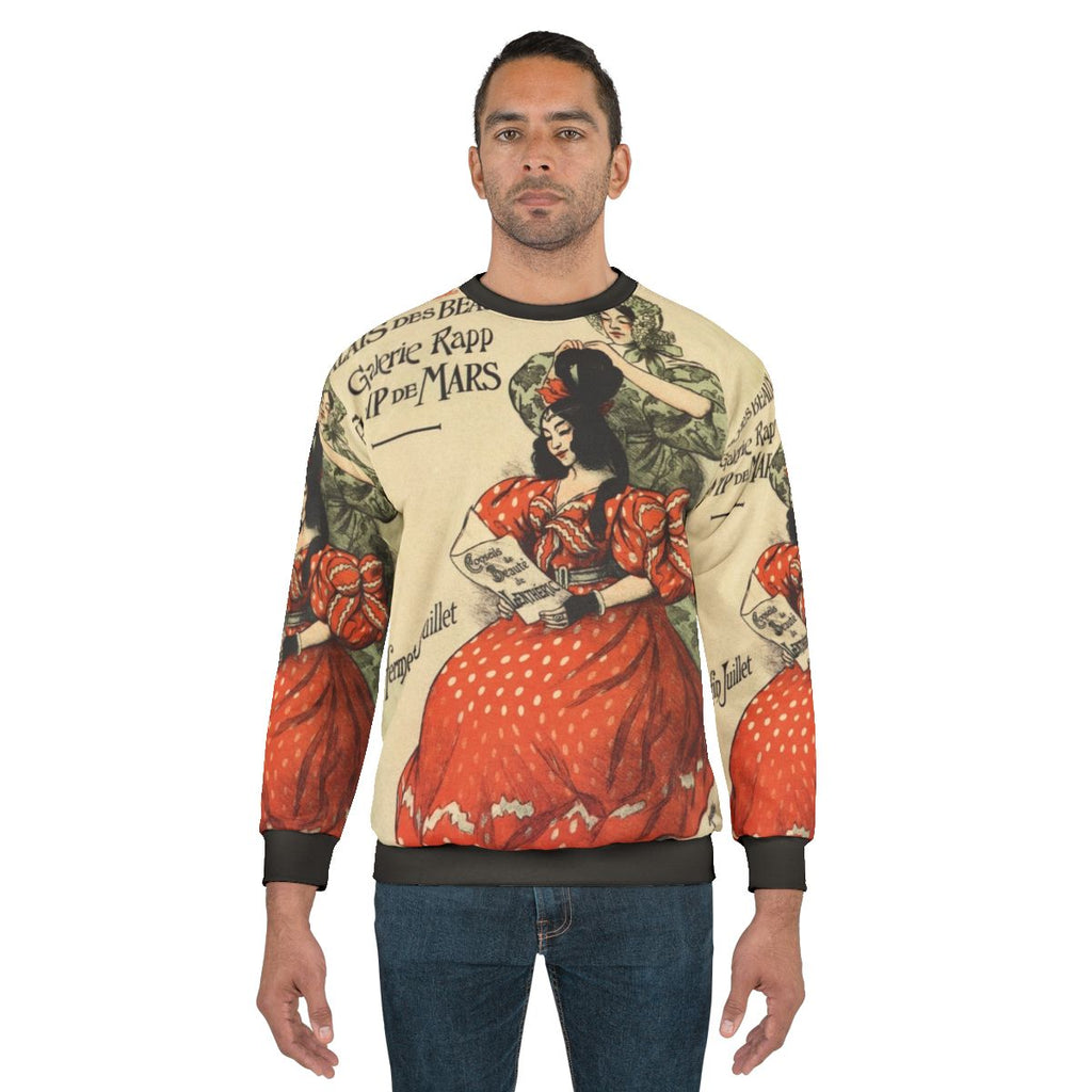 1896 National Fashion Salon Paris vintage sweatshirt featuring belle epoque historical fashion