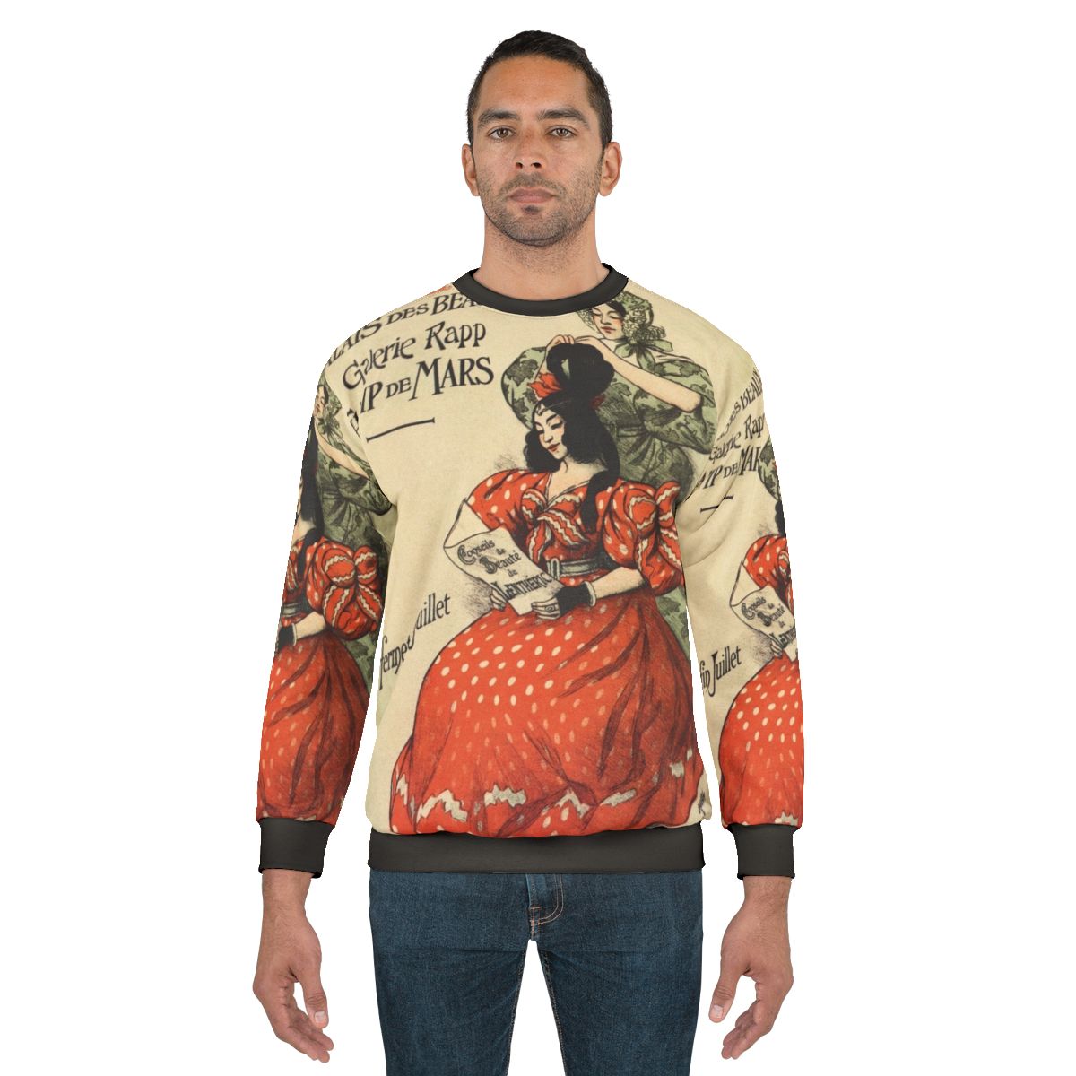 1896 National Fashion Salon Paris vintage sweatshirt featuring belle epoque historical fashion