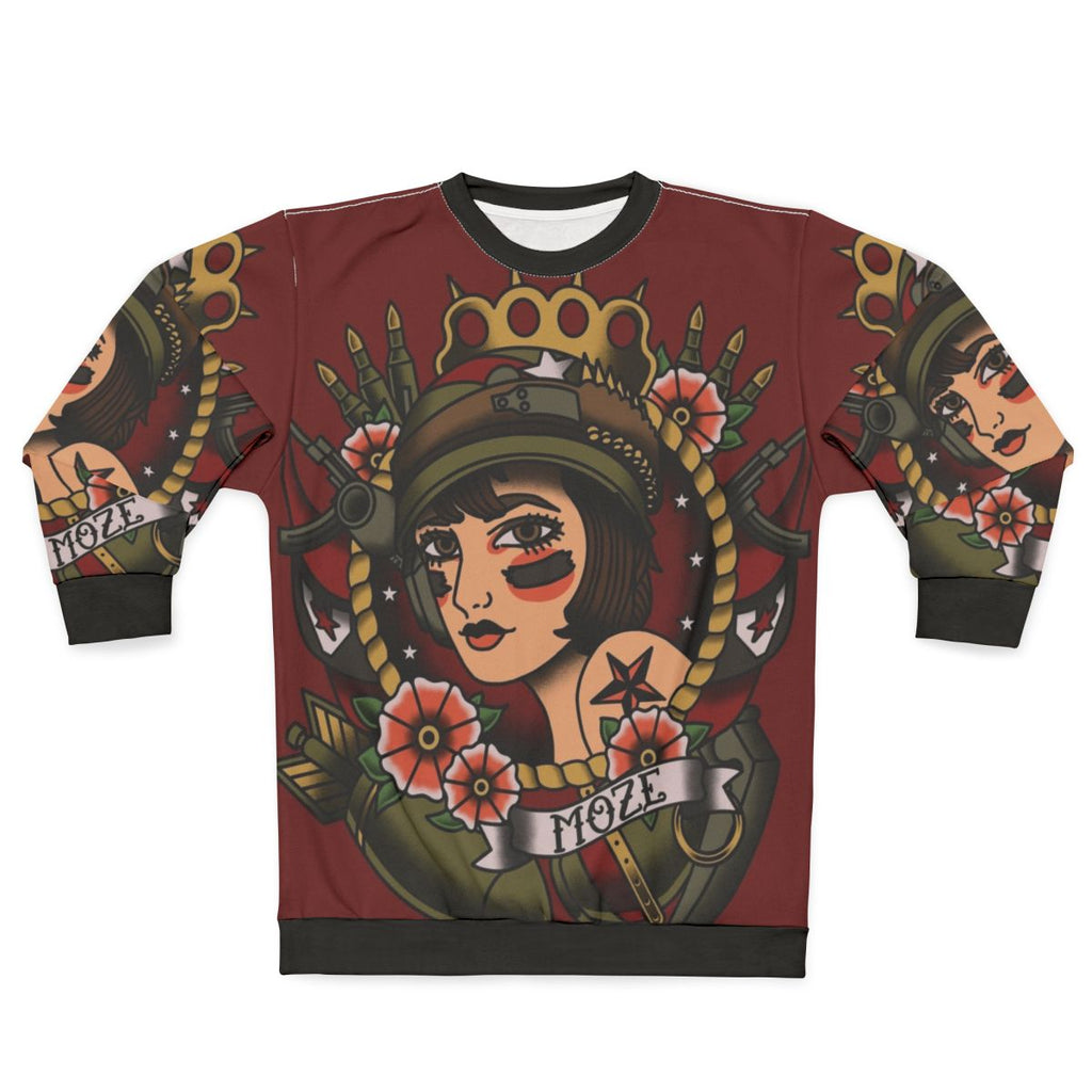 1920s tattoo style Moze Borderlands sweatshirt